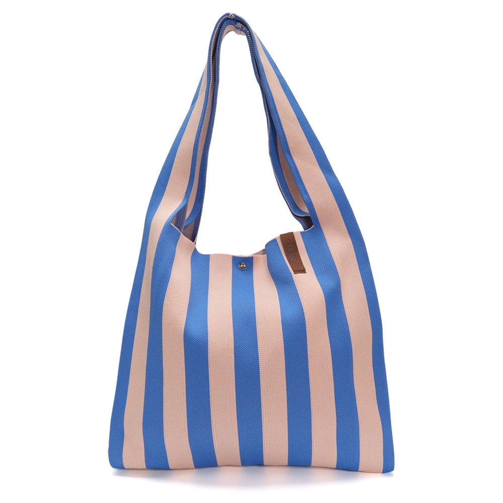 LOT83 Shopper Lois 85, Streifen Blau-Creme, ca.  45 x 35 cm