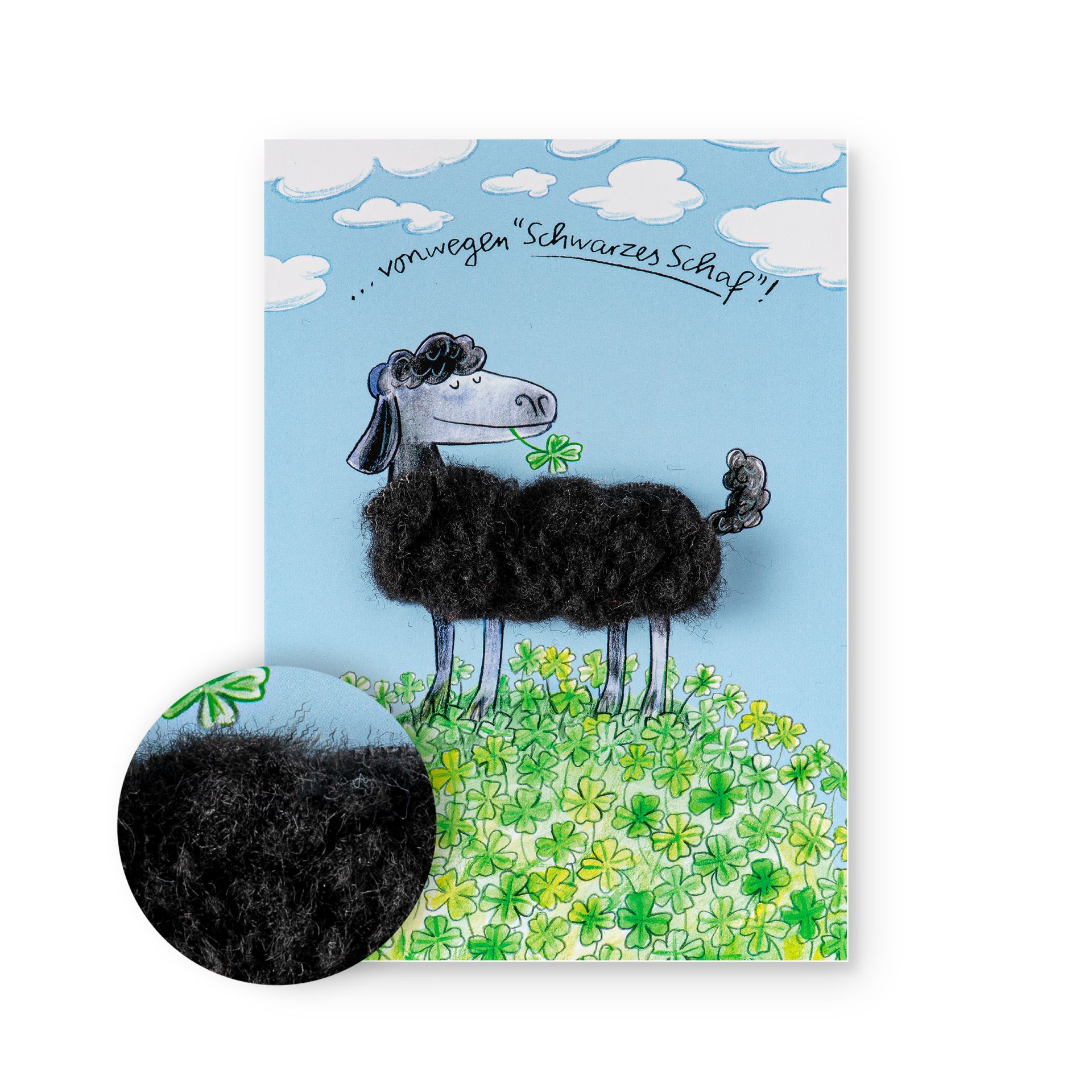 Inkognito Plüschkarte "Schwarzes Schaf"