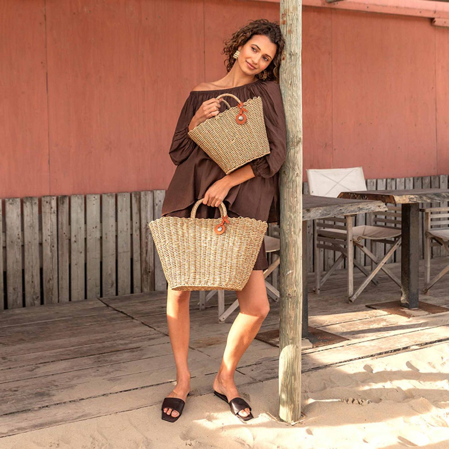 HANDED BY cShopper Sofia, natural light brown, ca. 29 x B 29 x T 19 cm