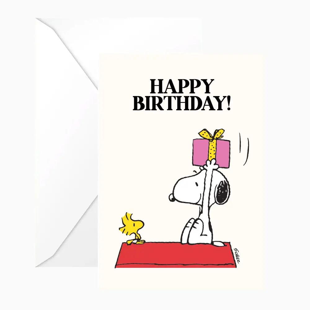 The Peanuts Doppelkarte Snoopy "Happy Birthday" + Umschlag + Aufkleber von The Peanuts, Geburtstag
