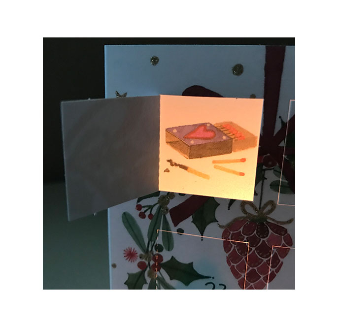 Adventskalender Karte , als Windlicht zum Aufstellen "Weihnachtskränze"  