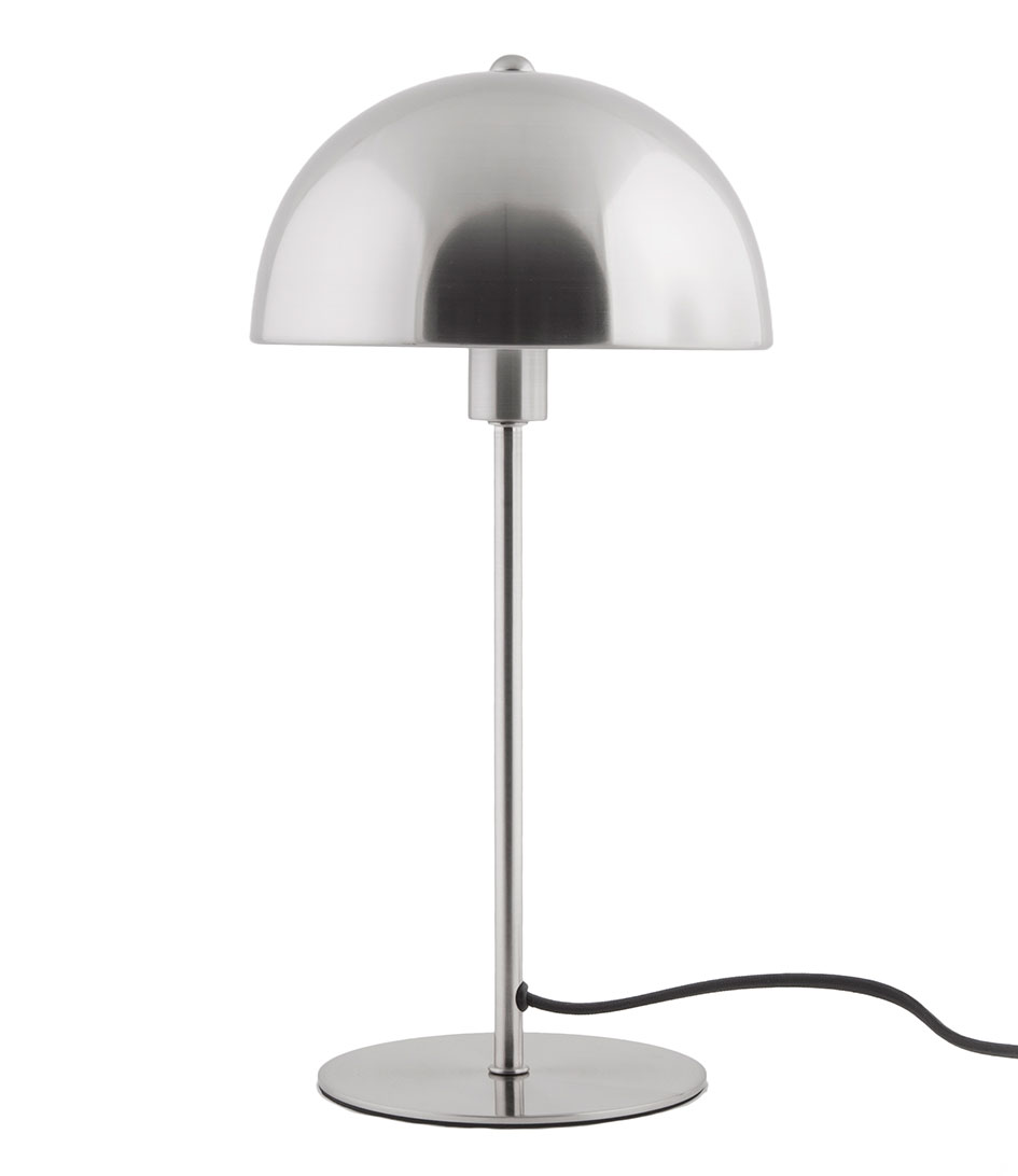 Tischleuchte Bonnet Metall satiniert Nickel , Höhe ca. 39 cm, Lampe