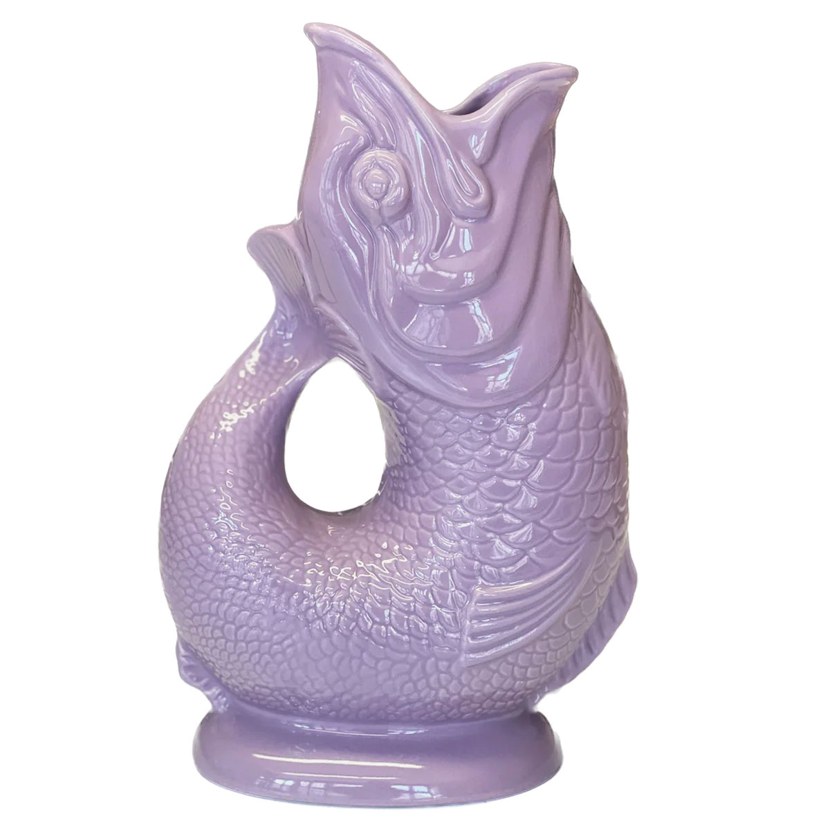 Gluckigluck  Fisch Karaffe/ Vase XL lilac/ flieder ca. 1,1 L, Höhe ca. 27 cm  