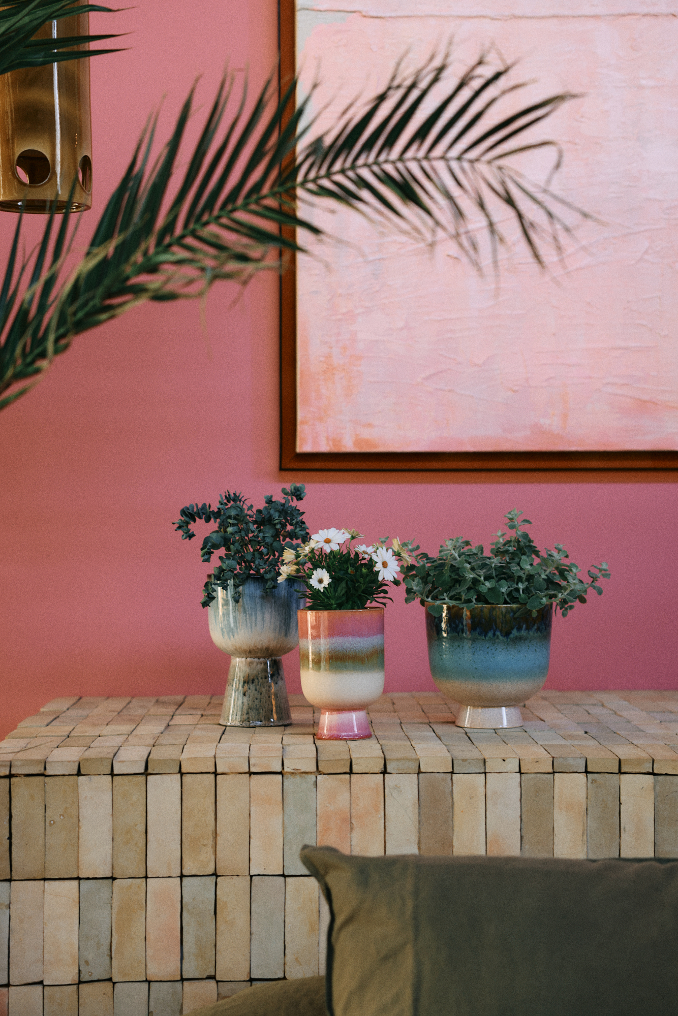 HKliving Retro flower pot glacier,  ca. 24 cm