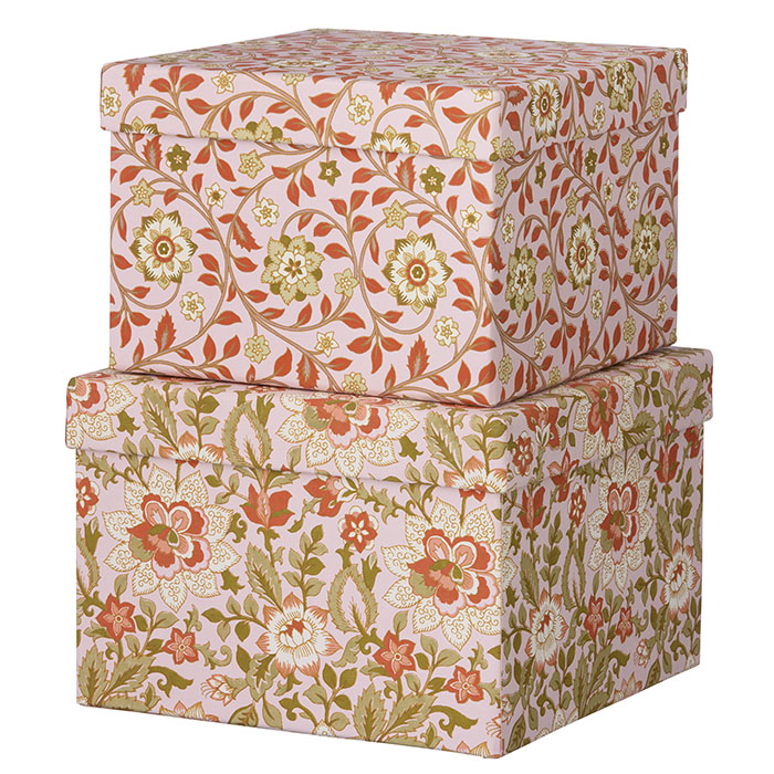 Bungalow Cubic Duo Box M Sita Rose, Quadratische Papierbox 2er Set