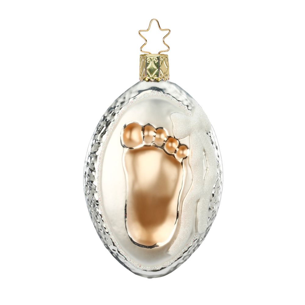Inge Glas "Mädchen oder Junge?", Baby's Erstes Weihnachtsfest, ca. 8 cm, Glas, mundgeblasen