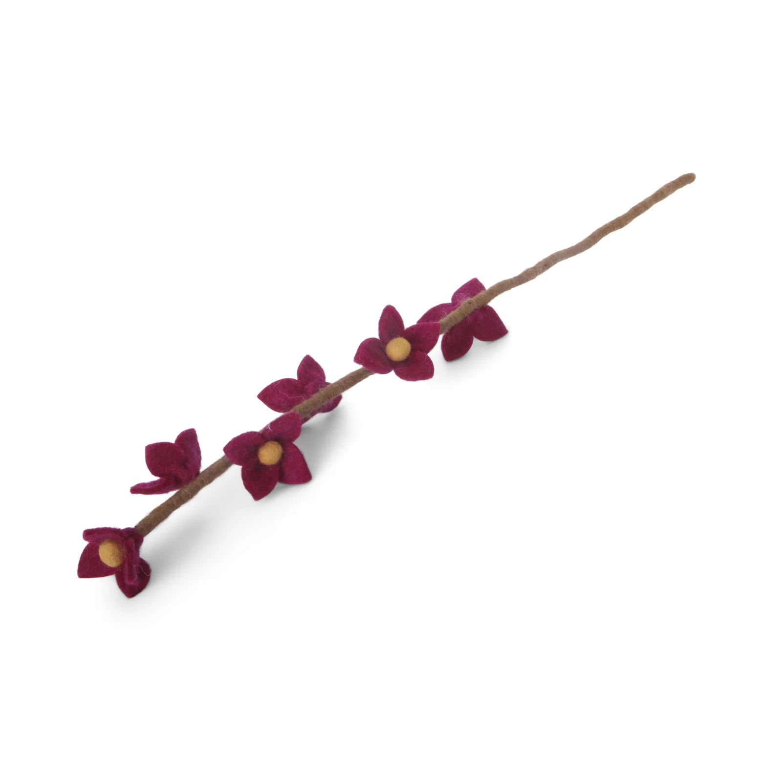Gry & Sif Filz Zweig Cerise Flowers on Stalk/Kirschrote Blüten am Stiel, ca. 43 cm