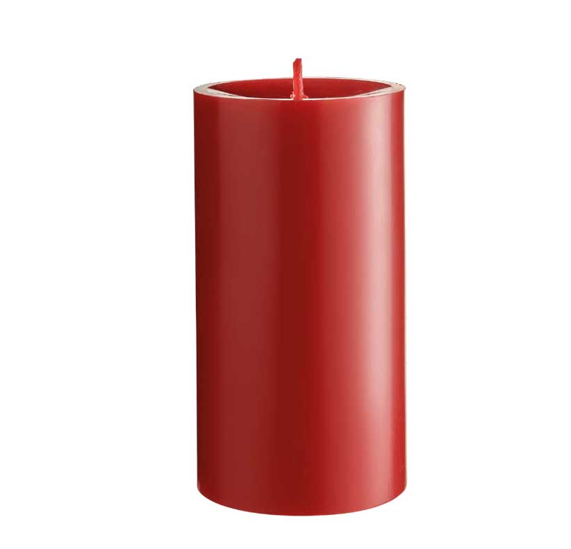 Engels Kerzen, Gegossene Stumpenkerze, D. 8 cm x 15 cm, Farbe: Zinnober
