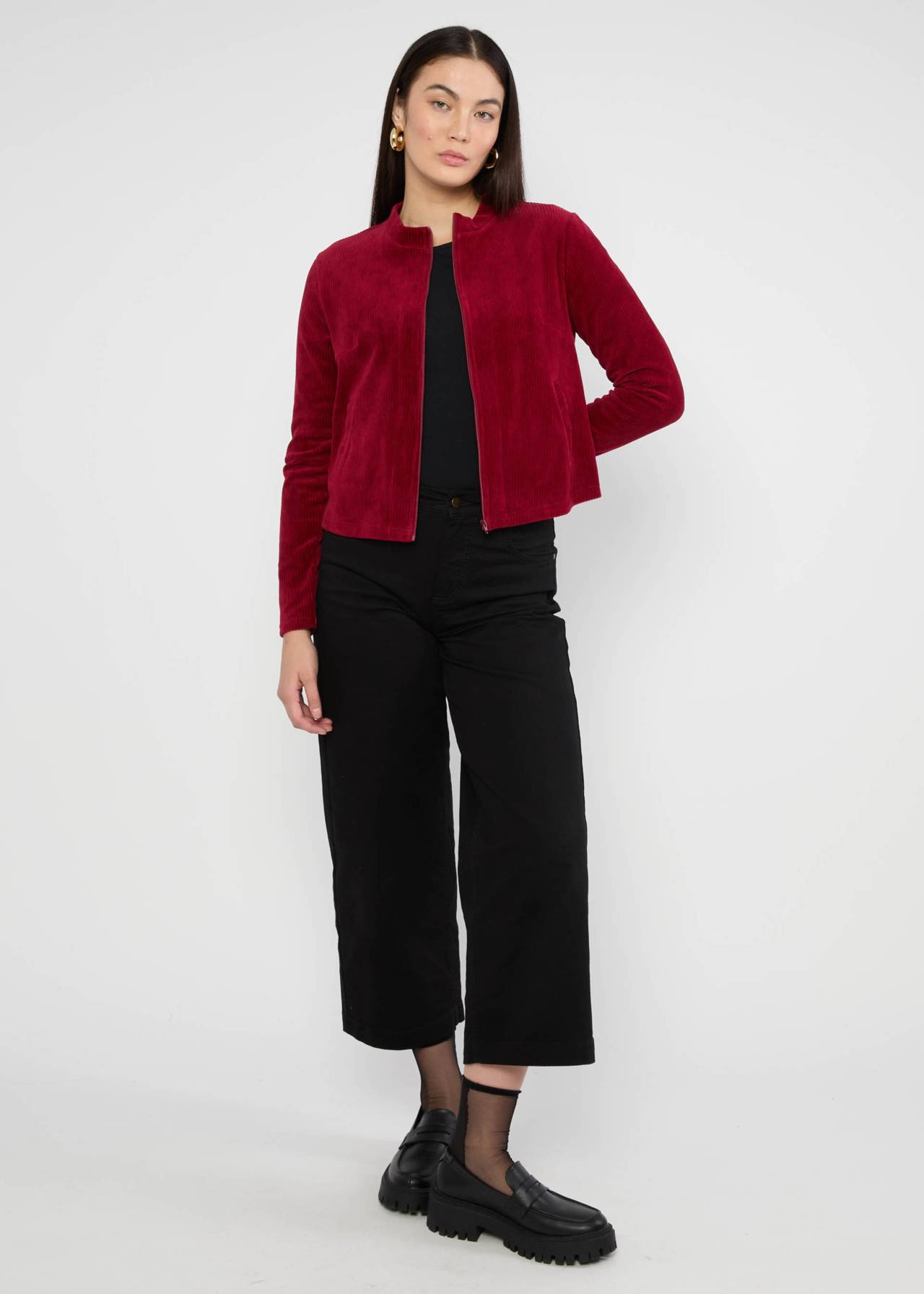 % Blutsgeschwister Jolly Zip up Jacke - fine needle red