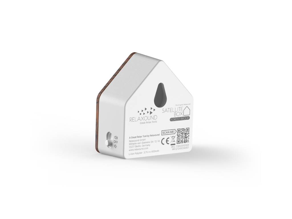 Satellitebox Forest Brook Wood von Zwitscherbox, Klang: Waldbach Plätschern 
