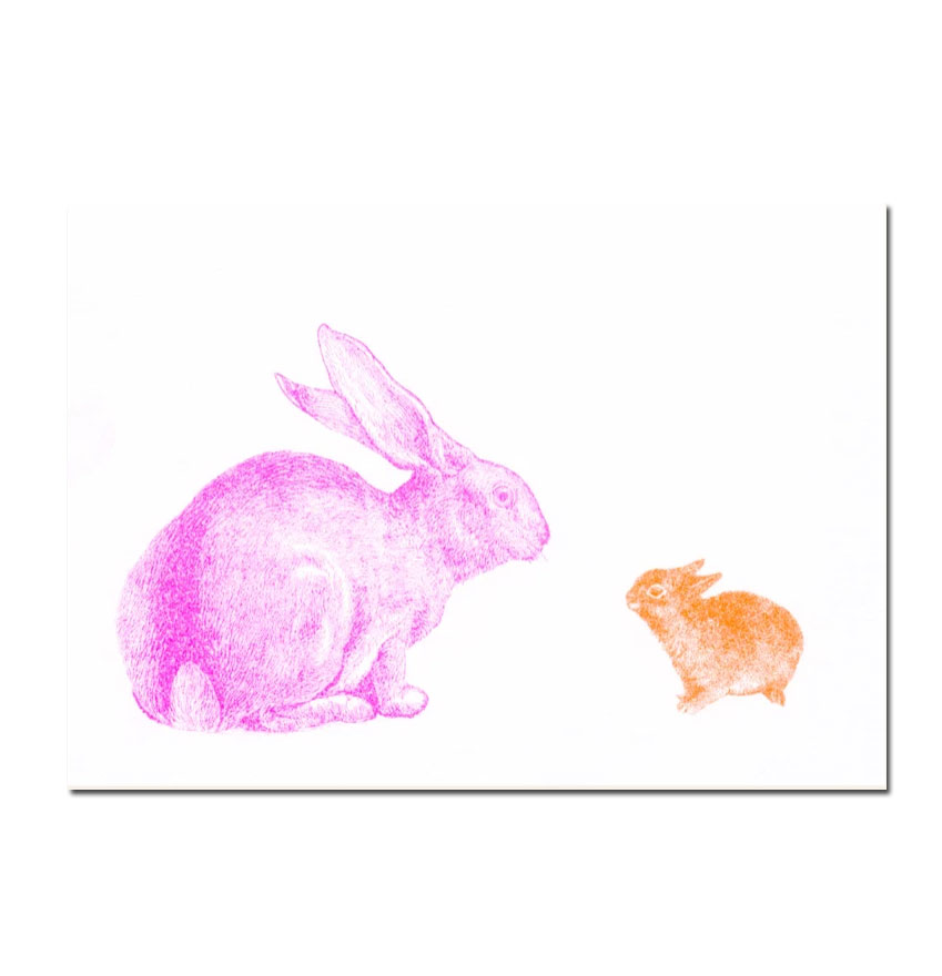 Herr und Frau Rio Postkarte Ostern Hasen, Risographie Postkarte