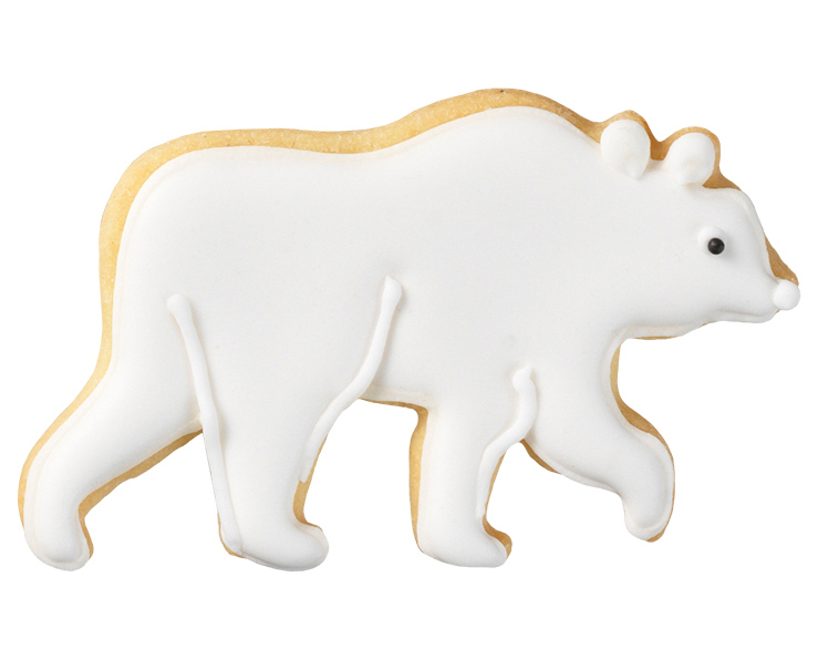 Ausstecherle Bär, 8,5 cm, Edelstahl von Birkmann, mit Innenprägung, Prägeausstecher, Ausstechform  