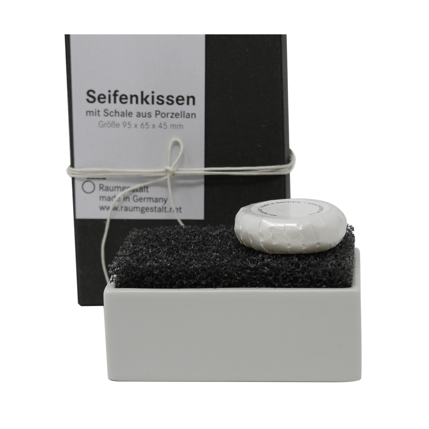 Seifenkissen mit Porzellanschale, 9,5 x 6,5 x 4,5 cm von Raumgestalt