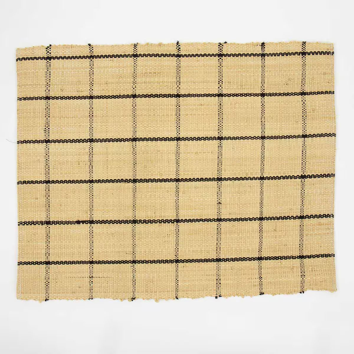 Tischset Raffia schwarz-Natur Karo, ca. ca 36x45 cm