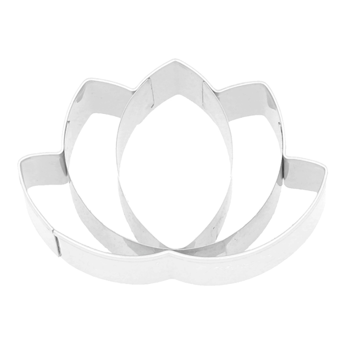 Ausstecherle Lotusblume 6 cm, Edelstahl von Birkmann, Prägeausstecher, Ausstechform   