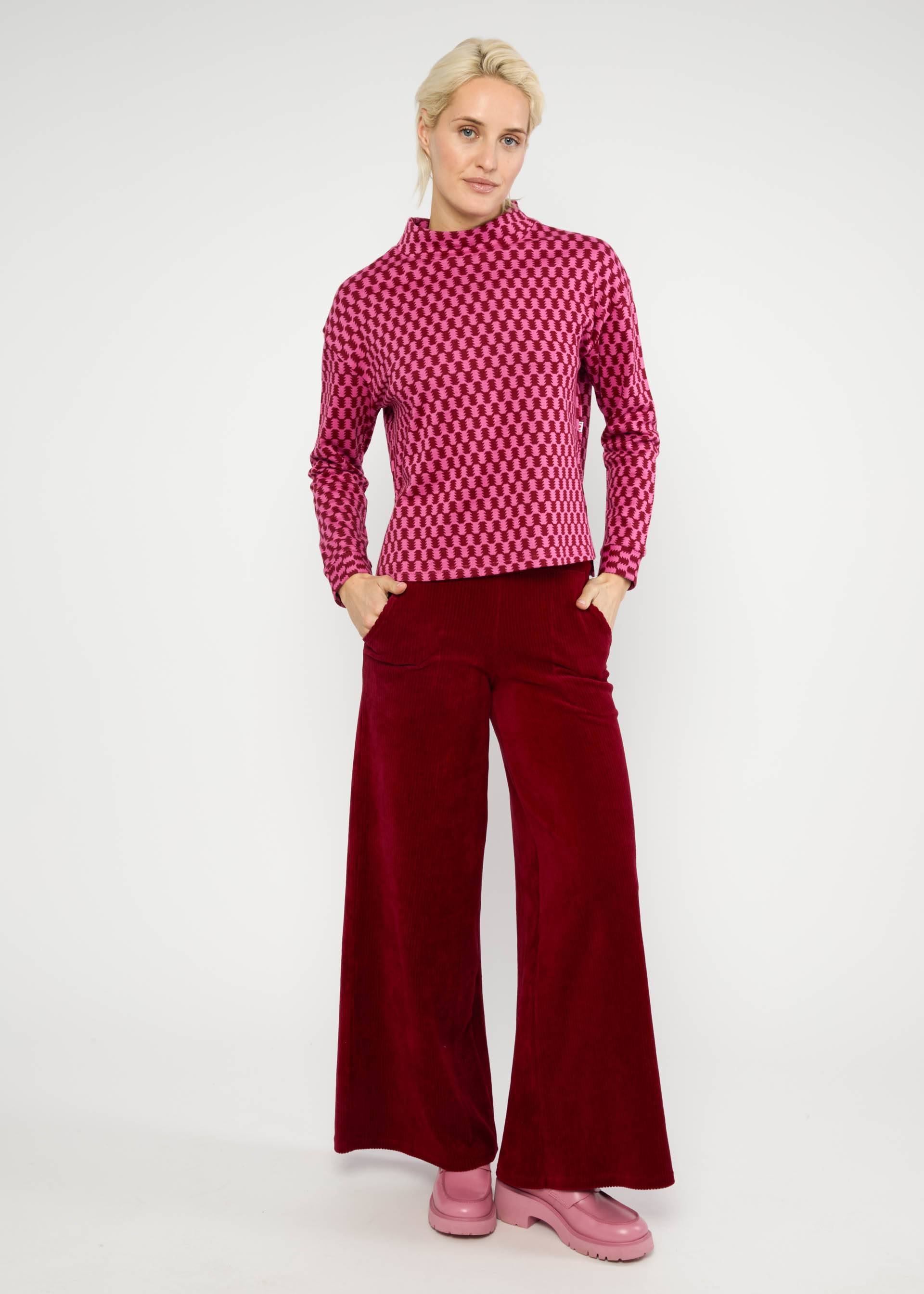 % Blutsgeschwister Pullover Catch My Vibe - pink urban check