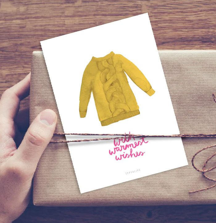 Typealive XMAS Postkarte "Pullover No. 2" Weihnachten, Pullover