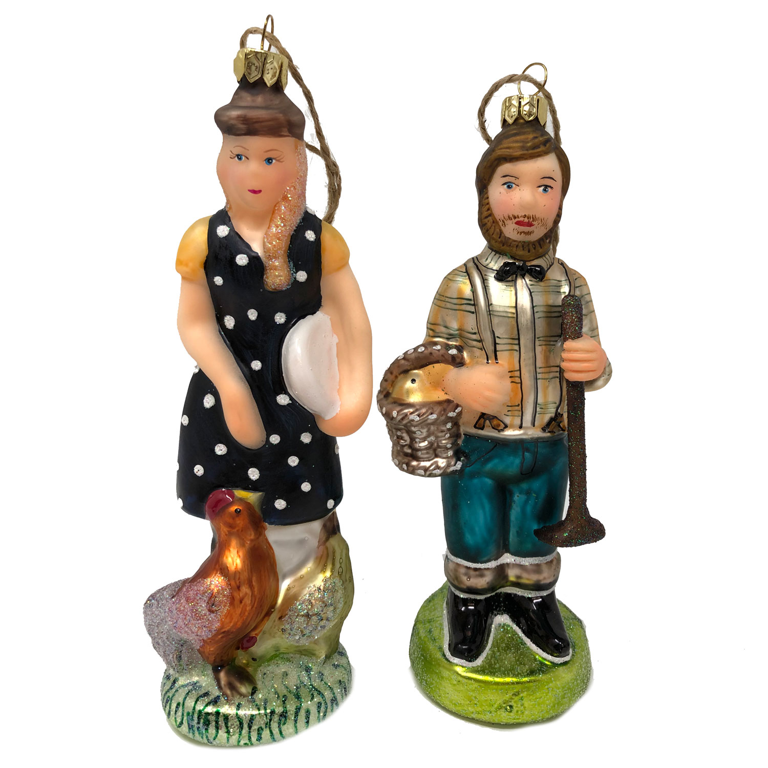 Gärtner & Gärtnerin, im Paar, Gartenliebe, ca.14,5 cm, Weihnachtskugeln