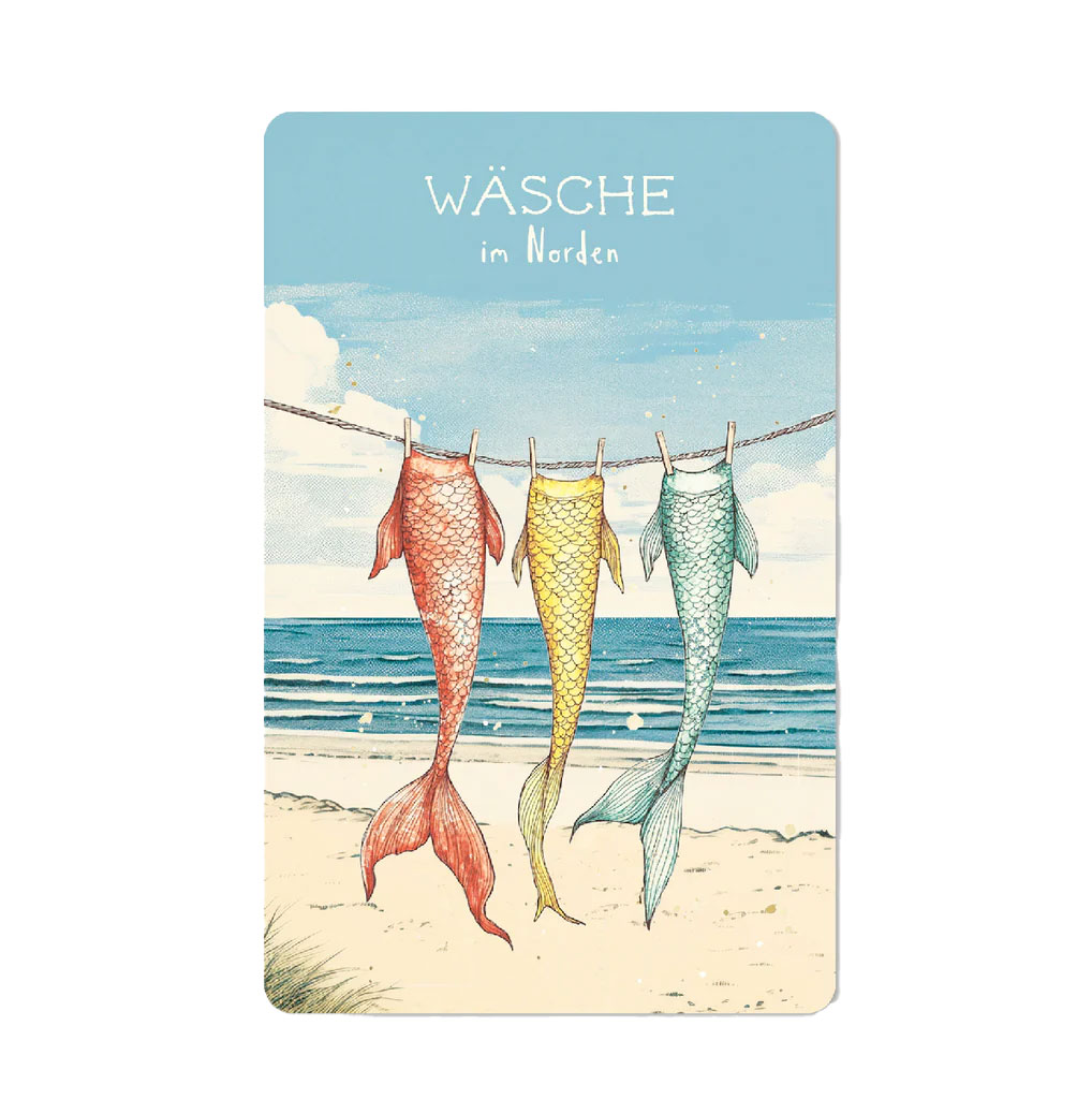 Lunacard Postkarte Wäsche im Norden