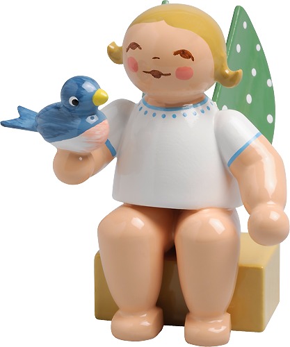 Wendt & Kühn Engel, klein, mit Vogel