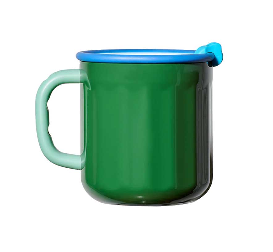 bioloco explorer cup - lake, Thermobecher aus Edelstahl, 450 ml , dunkelgrün