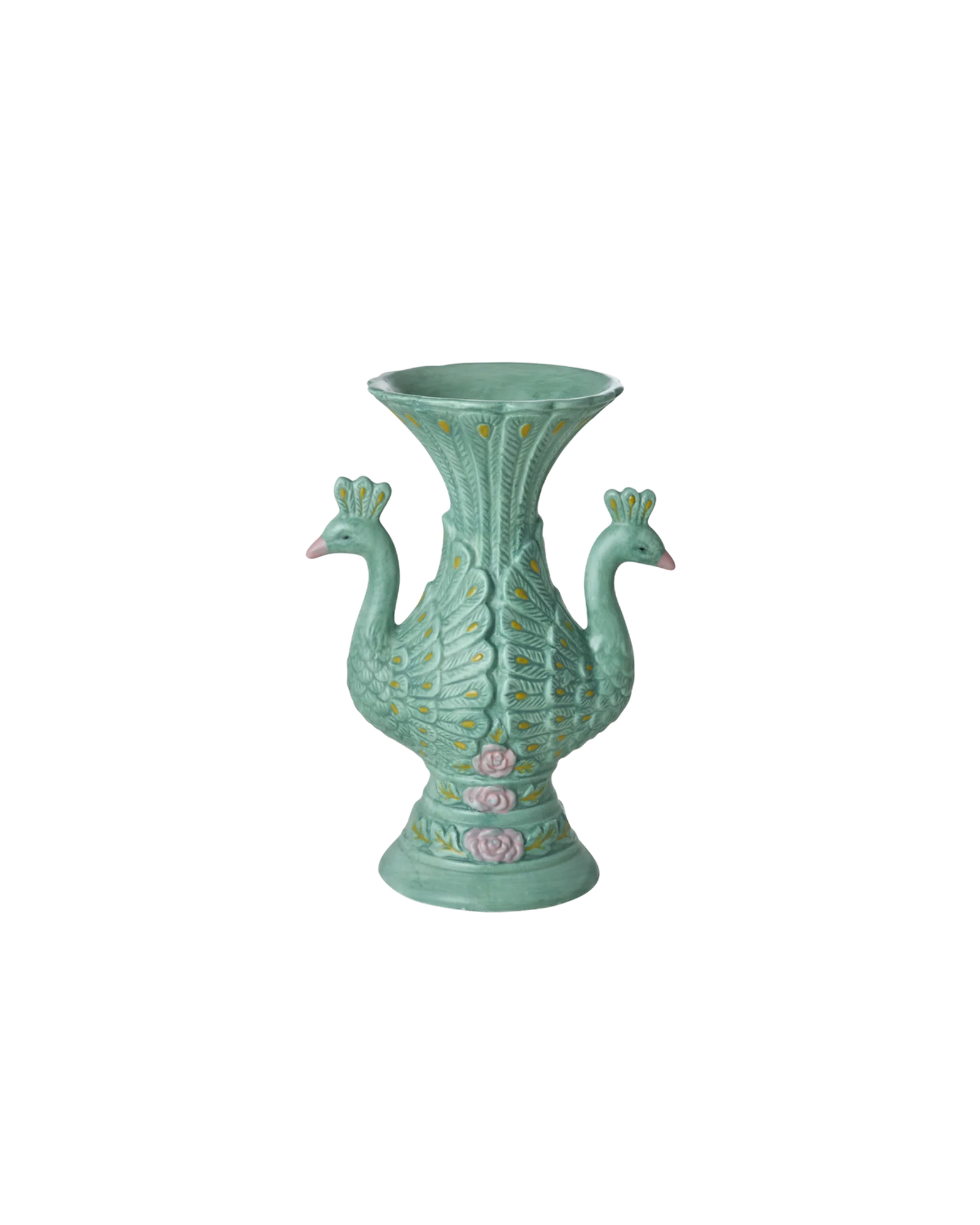 Rice Vase Pfau, Keramik, Grün , Peacock Ceramic Vase - Green, Höhe ca. 20 cm