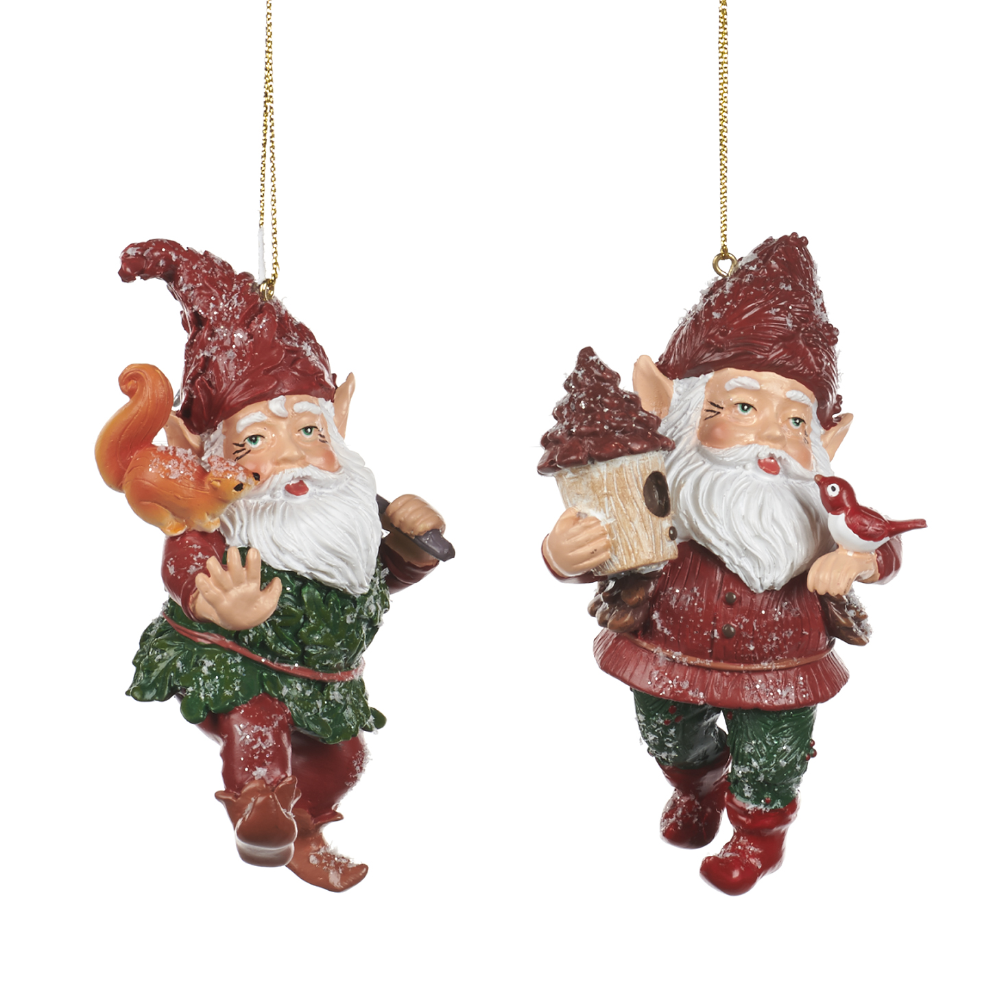 % Woodland Santa Gnom/Zwerg mit Eichhörnchen , ca.11 cm  von  Catherine Collection / Goodwill   