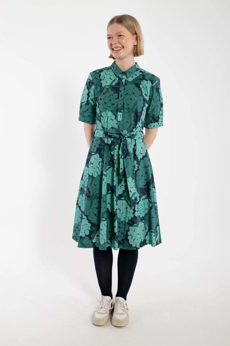 % Danefae Daneribe Popeline Stretch Kleid Dk Navy MAXIBERRY % Größe XL / 42