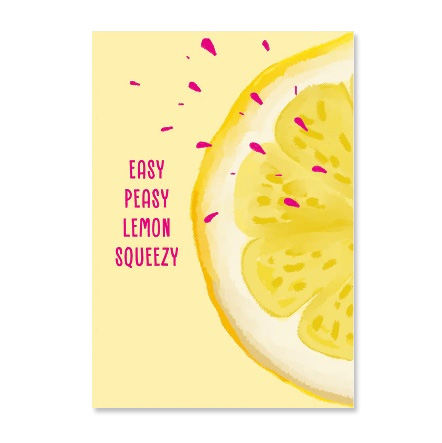 YAY Card Postkarte NEON Lemon squeezy