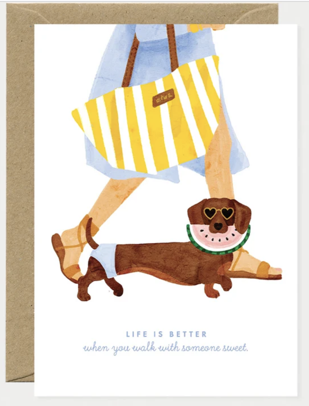 Grußkarte Summer Dachshund von  ALL THE WAYS TO SAY , Dackel