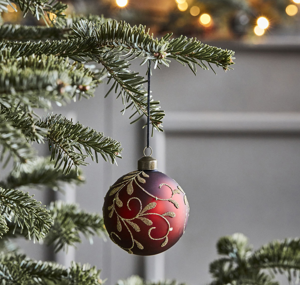  House doctor XMAS Weihnachtskugel "FLORI" Rot von House doctor, ca. 8 cm  