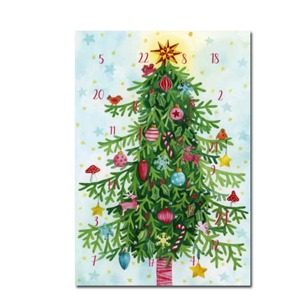 Adventskalender Doppelkarte "Weihnachtsbaum"    