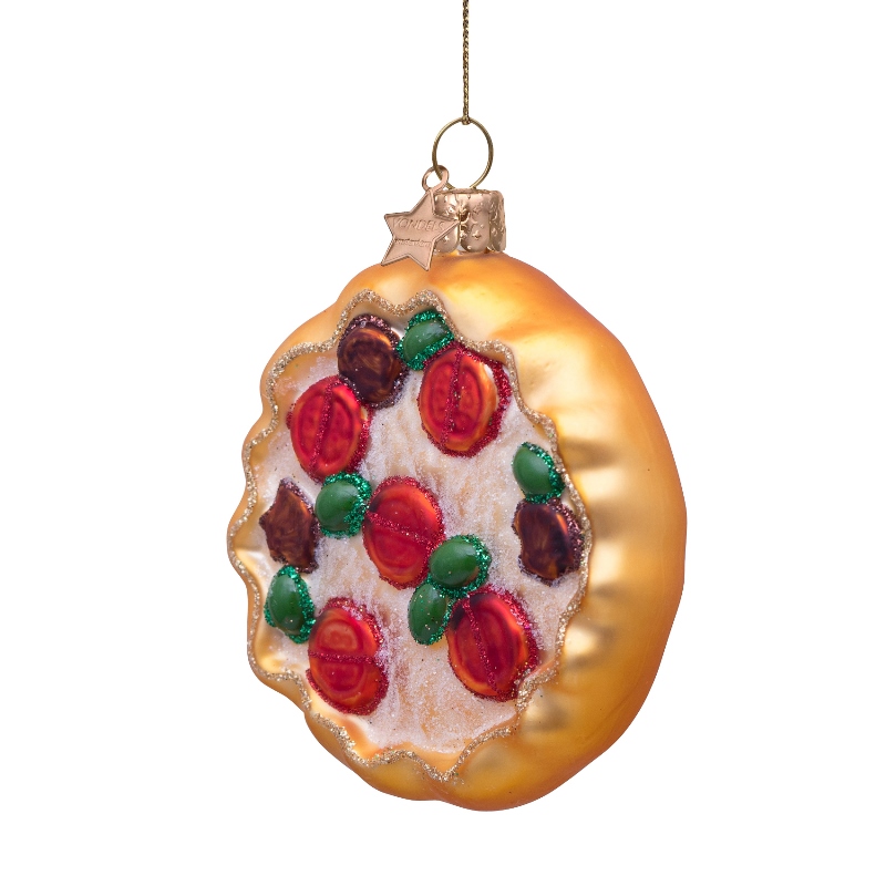 % Weihnachtsanhänger Pizza, Glas, D. ca. 8 cm von Vondels 