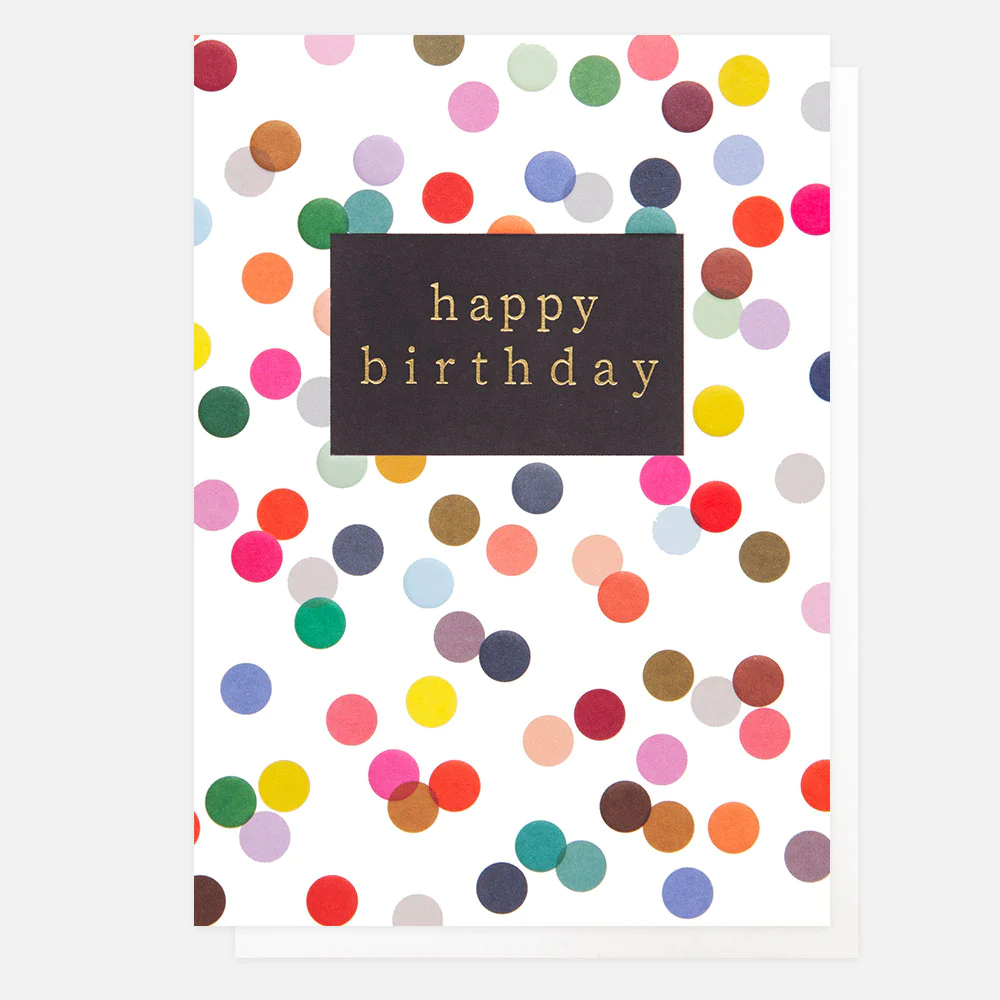 Caroline Gardner Doppelkarte "Multi Coloured Dots Happy Birthday" Geburtstagskarte , PWK009