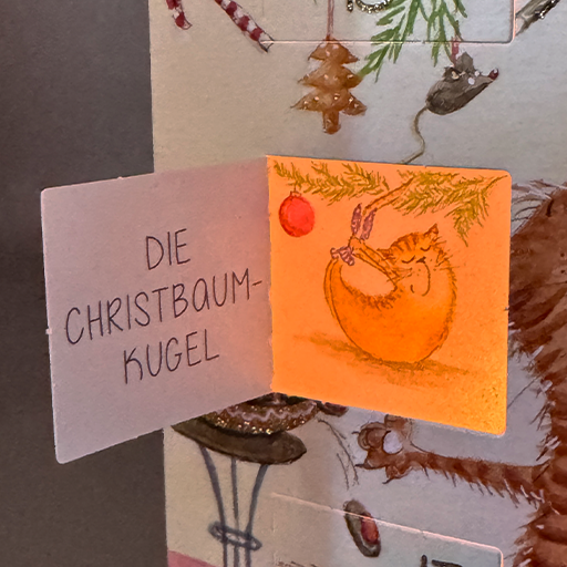 Adventskalender Karte , als Windlicht zum Aufstellen " Tiere beim Yoga"