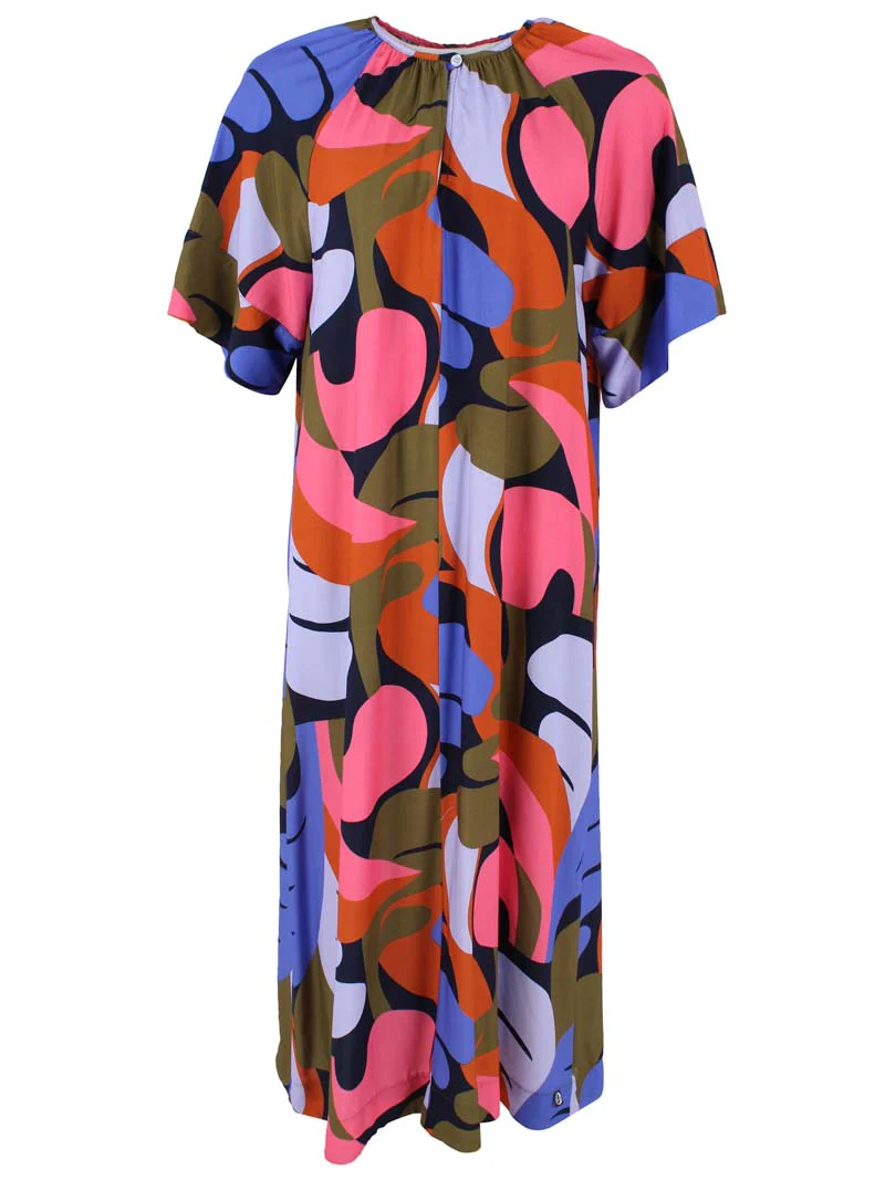 % Danefae Danehostess Viskosekleid , Kleid ,Dk Navy TROPS