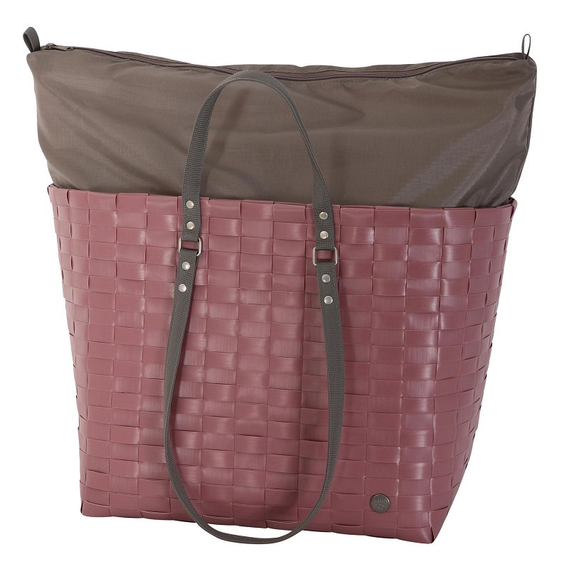 Handed By GO! Shopper, Sport - Freizeittasche Größe L mit Reißverschluss und Bändchengriffen, Farbe:  rustic pink