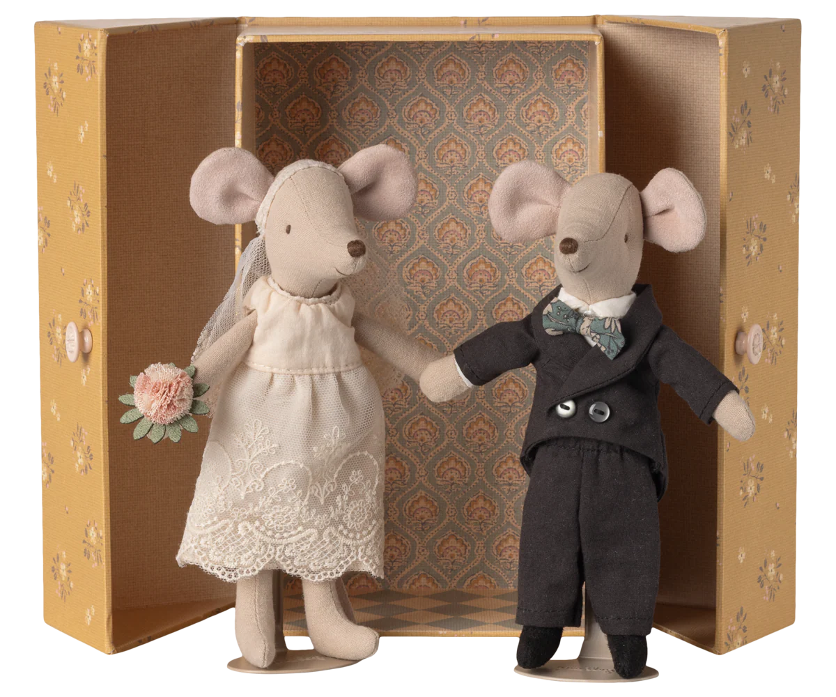 Maileg Hochzeitsmäuse Paar in Box, Mama und Papa