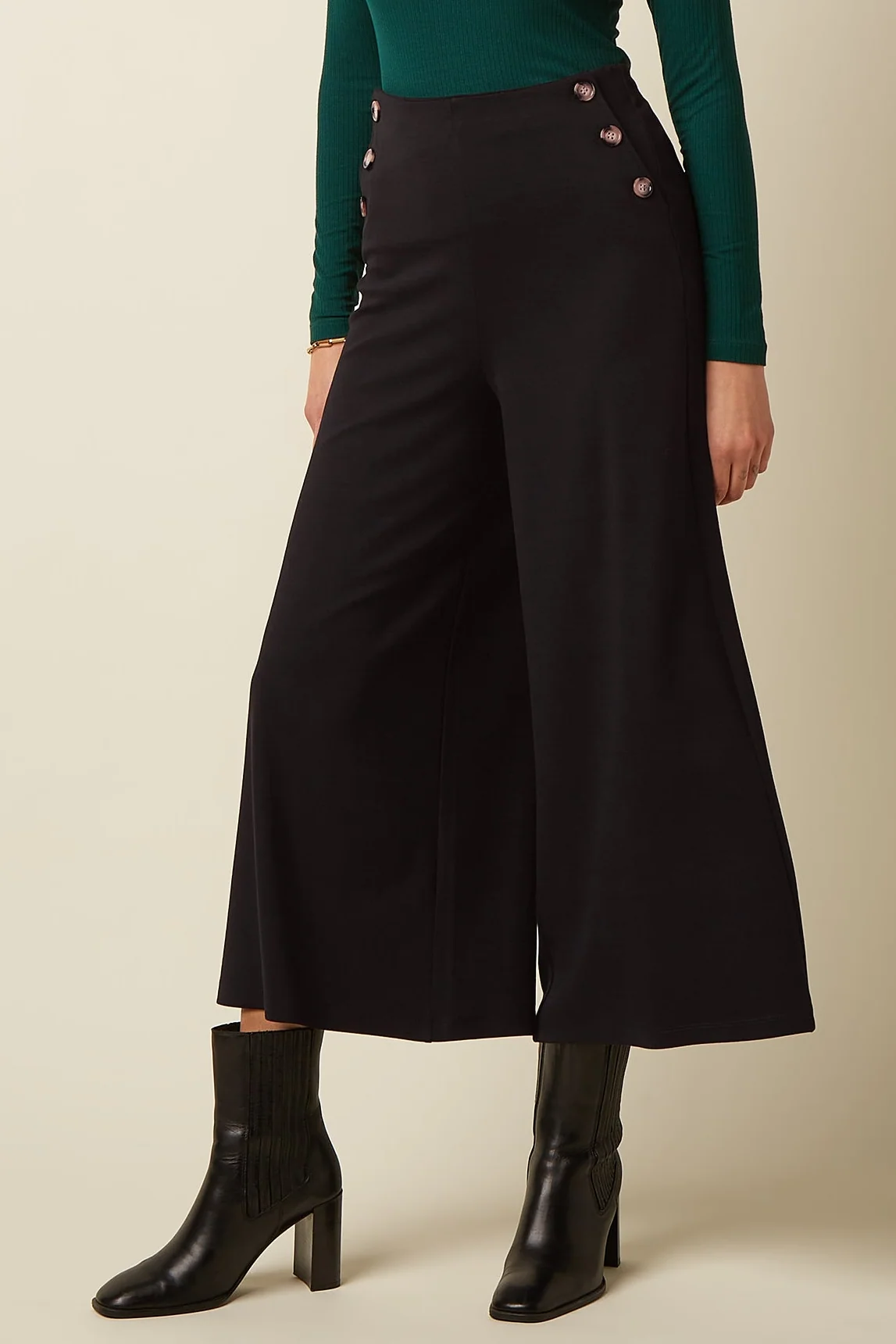 King Louie Hose Pia Culotte Milano Uni Farbe: Black
