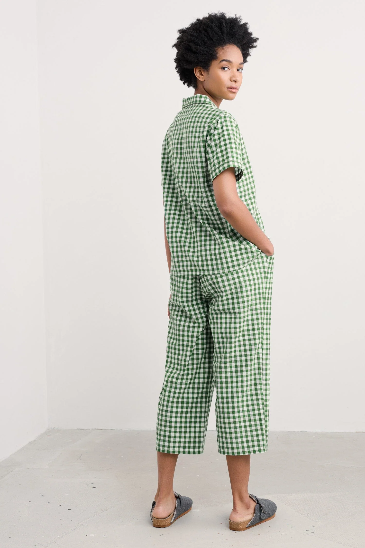 % SEASALT CORNWALL PYJAMA Nesting Bird Short Sleeve Pyjamas, Farbe: Foredeck Frond %