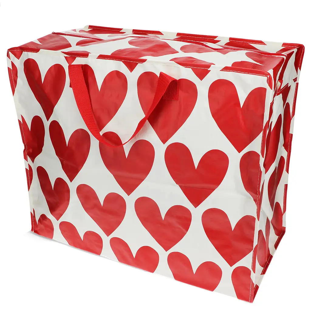 Jumbo-Aufbewahrungstasche - Hearts, ca. 58 x 28 x 48 cm