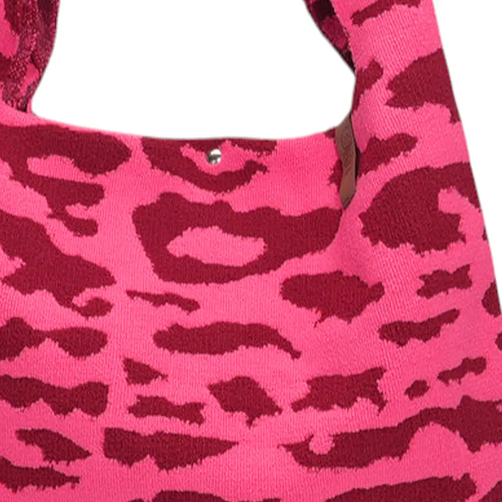 LOT83 Shopper Lois 185, LEO PINK-Bordeaux, Kuschelig, ca.  45 x 35 cm