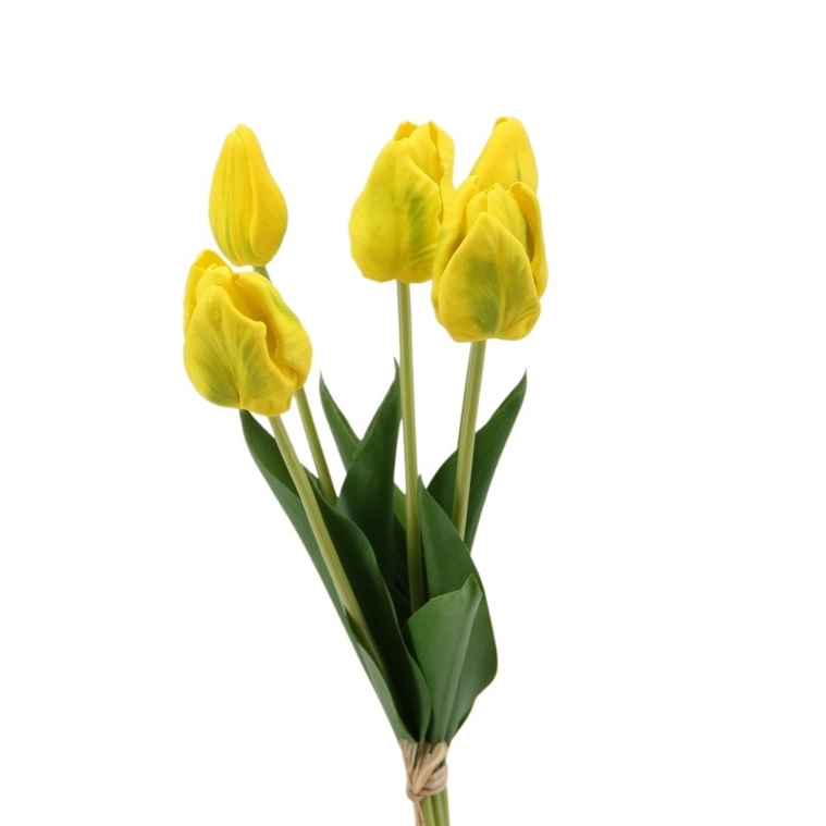 Papageientulpen im 5er Bund, GELB, ca. 48 cm , Tulpe, Kunstblumen