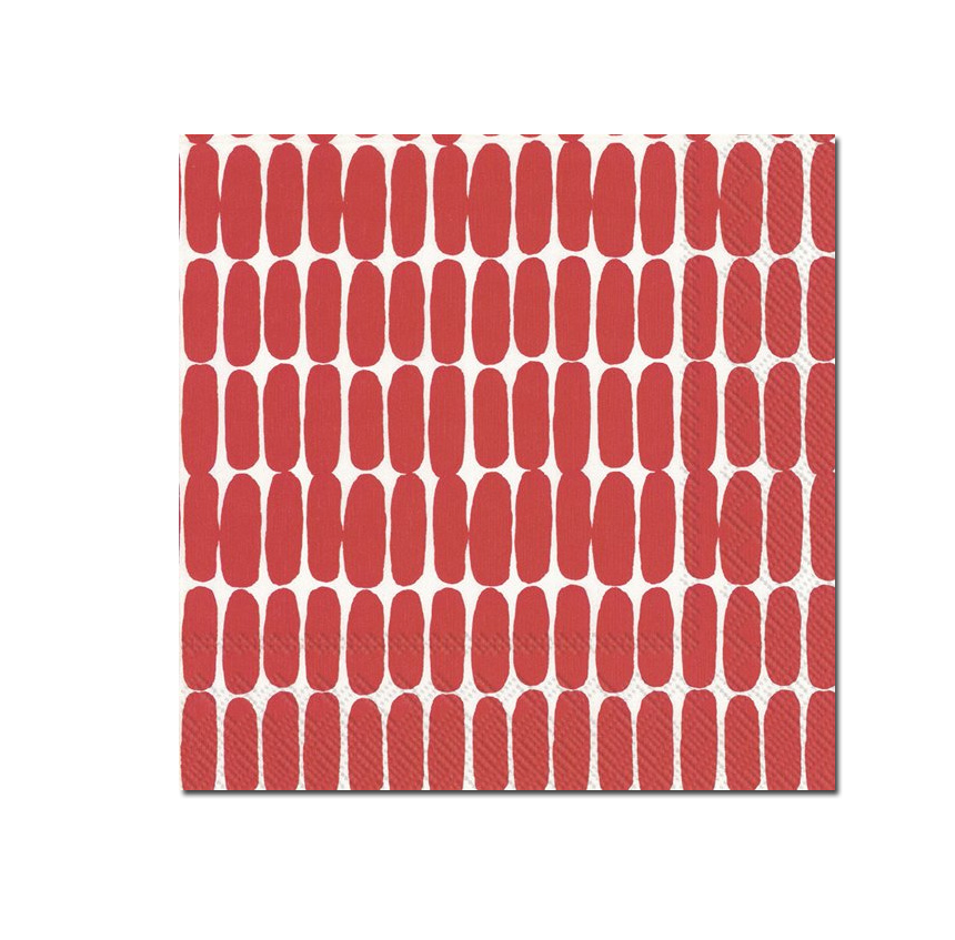 MARIMEKKO Papierservietten ALKU LINEN RED  , 25 x 25 cm, Cocktailservietten von IHR  