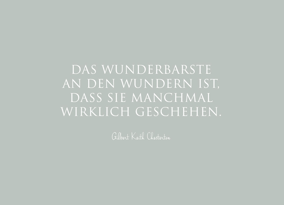 Wunderwort Postkarte "Das Wunderbarste an den Wundern…" Gilbert Keith