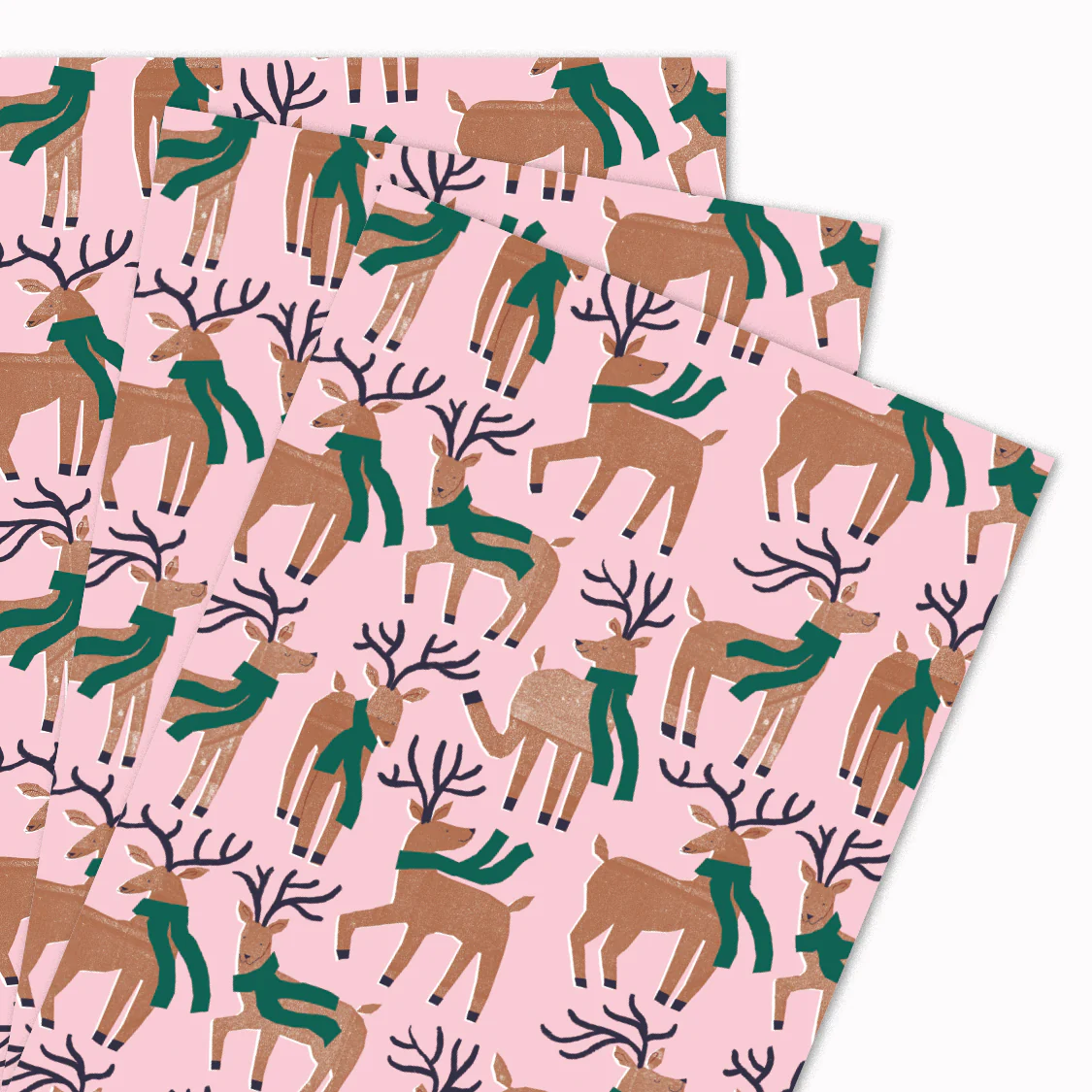 Geschenkpapier Weihnachten " Dancing Reindeers" von U Studio, ca. 50 x 70 cm, 1 Papierbogen  