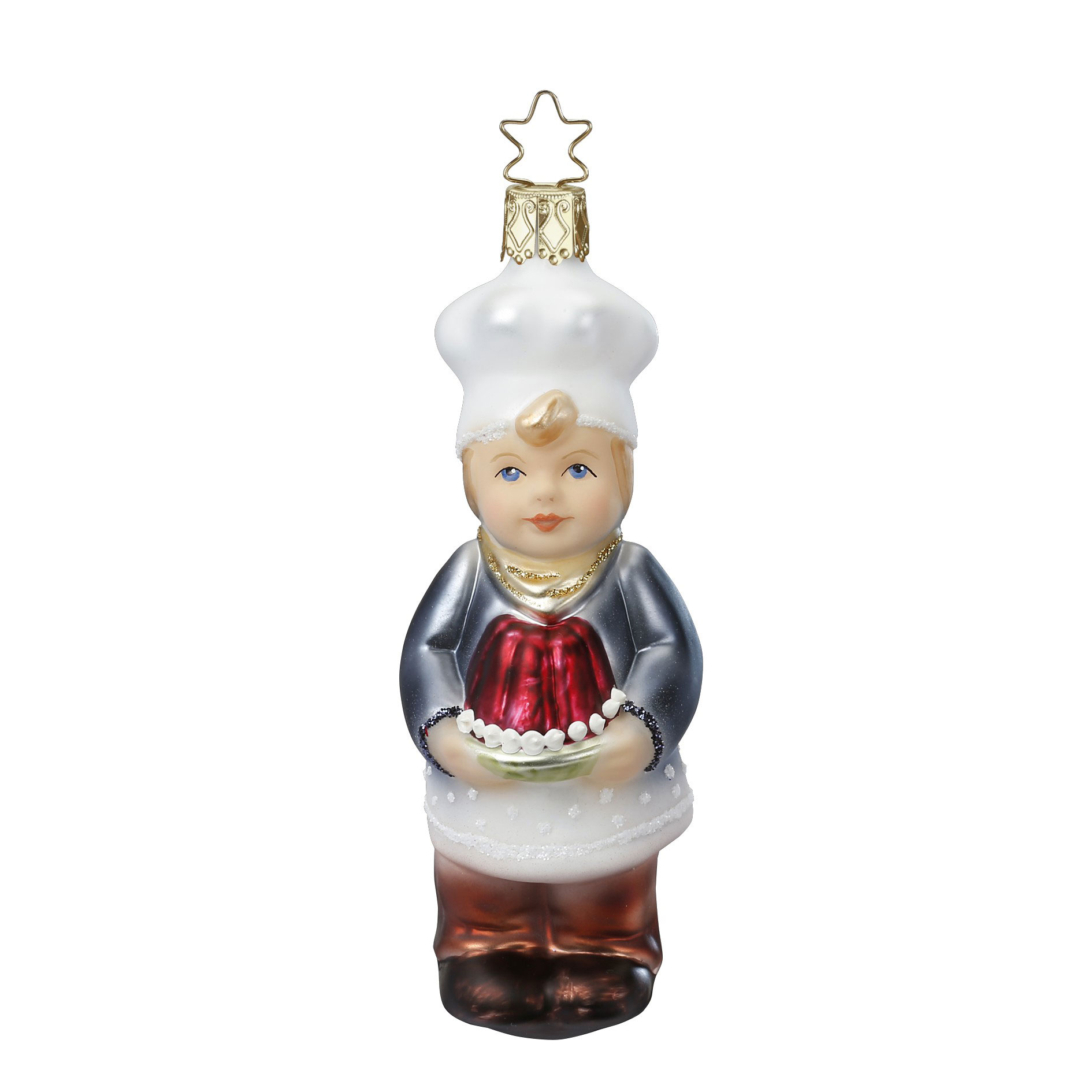 Inge Glas Christbaumkugel Backe, Backe Kuchen, 12 cm, Konditor, Bäcker