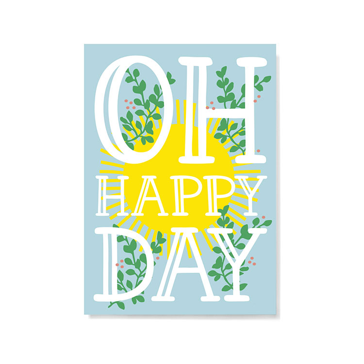Postkarte Oh happy day von familytree   , Geburtstag