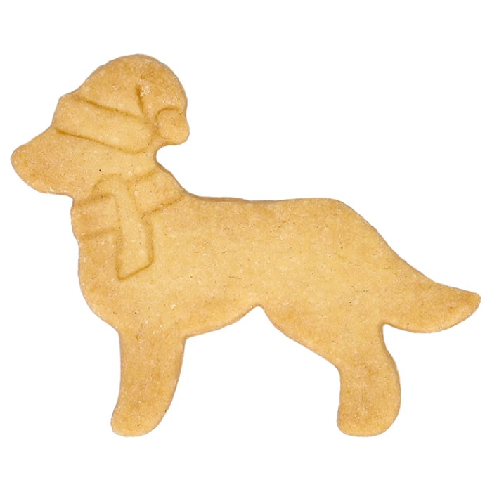 Ausstecherle Weihnachts-Retriever, 9 cm, Edelstahl von Birkmann, mit Innenprägung, Prägeausstecher, Ausstechform , Hund