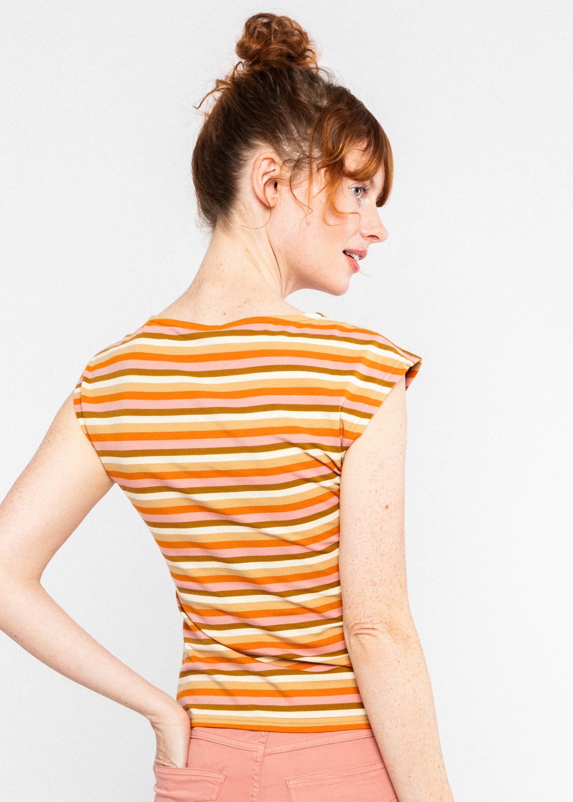 Blutsgeschwister Top Vintage V-Neck - blushing sunbeams stripes